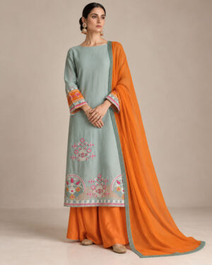 Sage Garden Floral Embroidered Punjabi Suit Set
