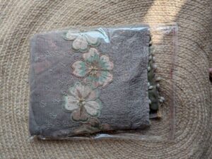 Charcoal Grey Floral Embroidered Unstitched Suit