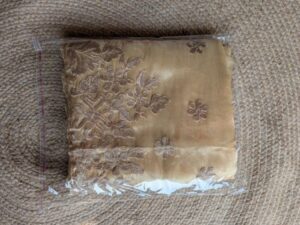 Champagne Gold Floral Embroidered Designer Punjabi Suit